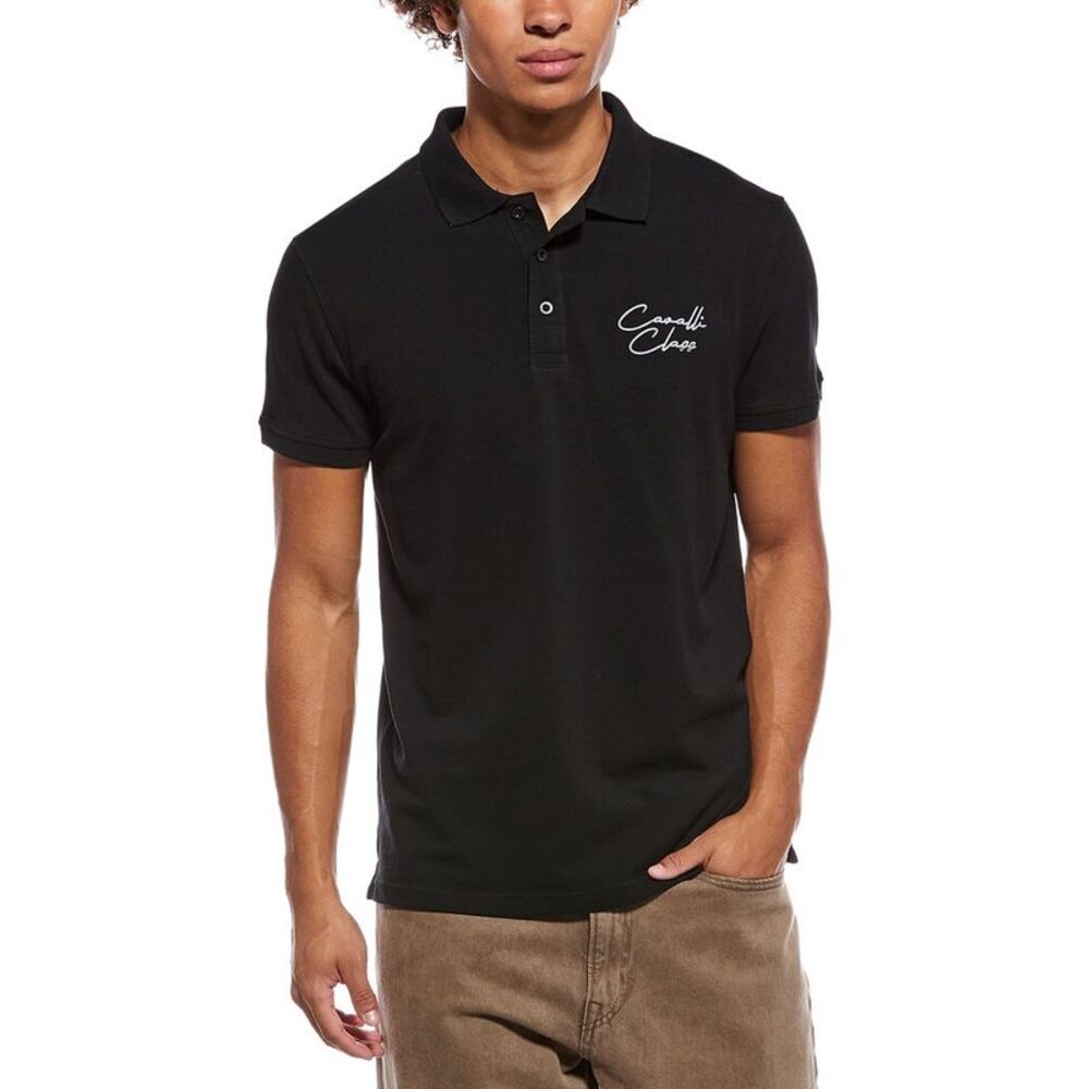 Cavalli Class Mens Polo Shirt, Black